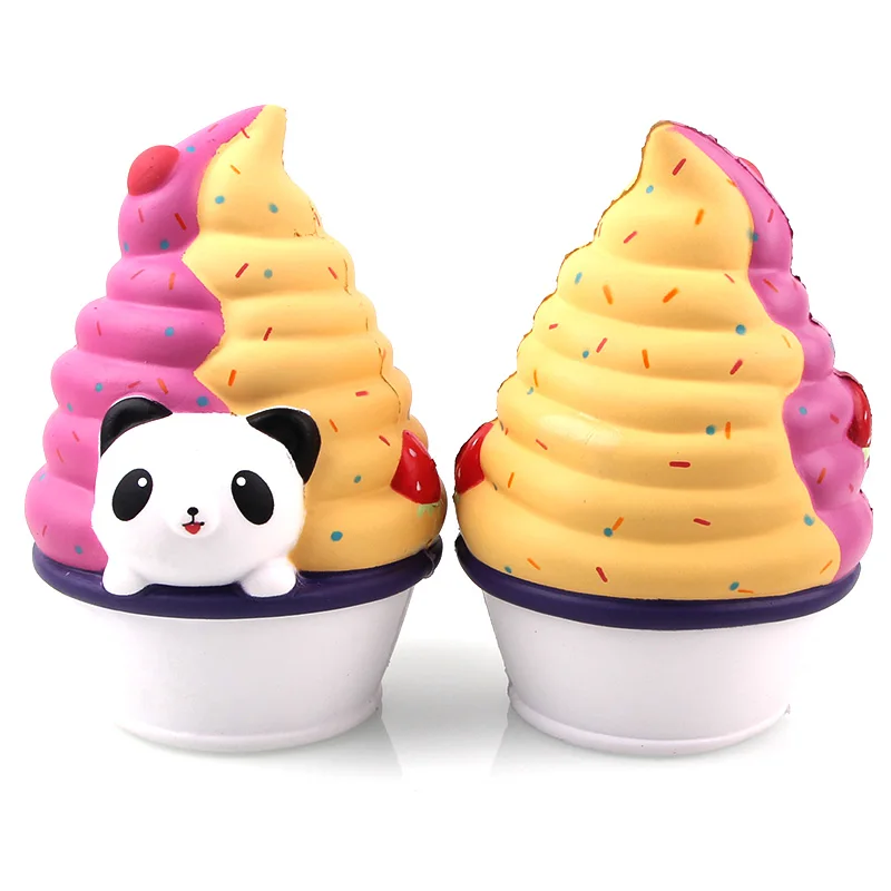 Sorvete de Morango Bonito dos Desenhos Brinquedos de Presente Lote Mole Jumbo 17 cm Panda Kawaii Super Lento Nascente Original Animados Pão Bolo Crianças 5 Pçs –
