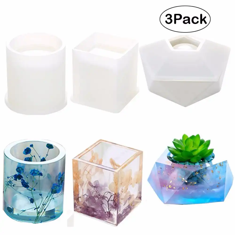 DIY Epoxy Resin Craft Mold Crystal Stone Candle Holder Silicone Mould