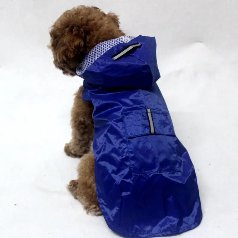 Дождевик с капюшоном для собак, Щенячий питомец со светоотражающими полосками, верхняя одежда для собак, водонепроницаемое пальто-плащ, товары для домашних животных, размер S-5XL