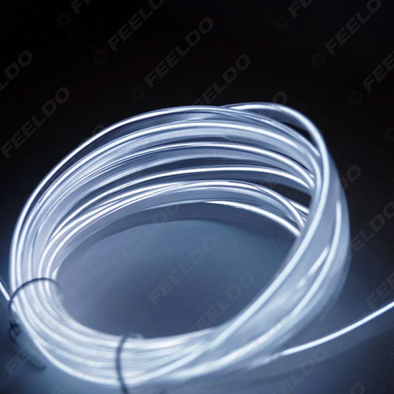 FEELDO 5 компл 12 V инвертирующий usb-усилитель мощности 5 M тележка на колесах гибкий литье EL, неон свечение осветительная Веревка полосы с ребром 9-цвет# AM5771