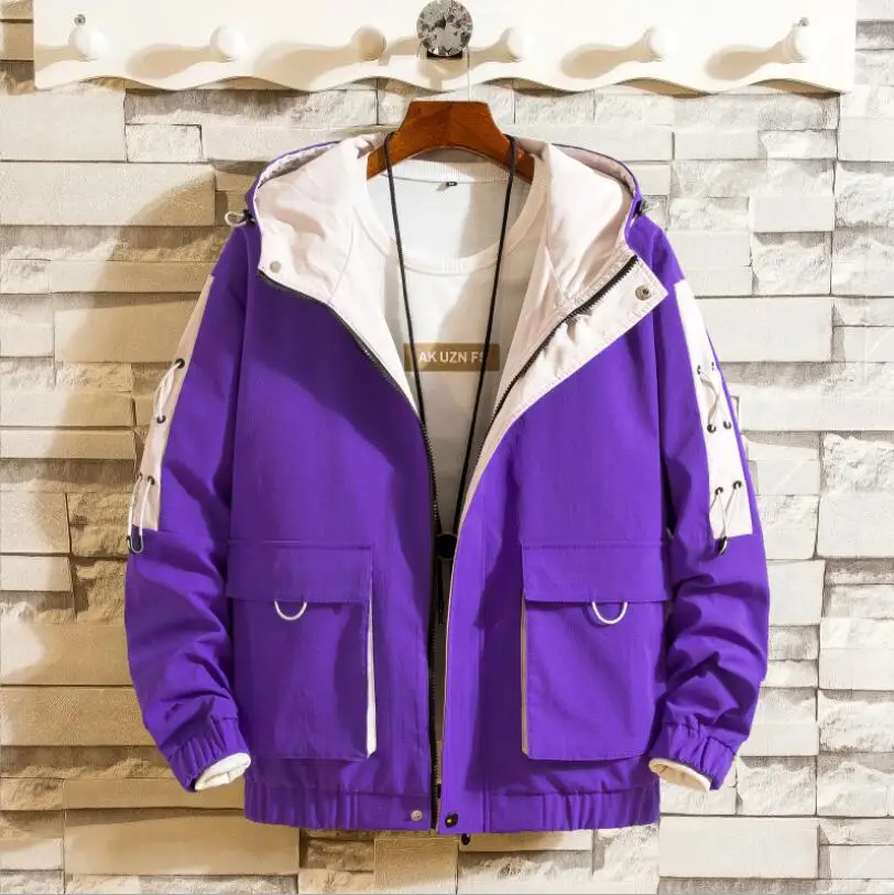 Jacket Men Korean Style Show Hooded Mens Jackets And Coats Loose Hip Hop Streetwear Chaqueta Hombre Cargo Man Jackets#b311 Jacket Men Korean Style Show Hooded Mens Jackets And Coats Loose Hip Hop Streetwear Chaqueta Hombre Cargo Man Jackets#b311