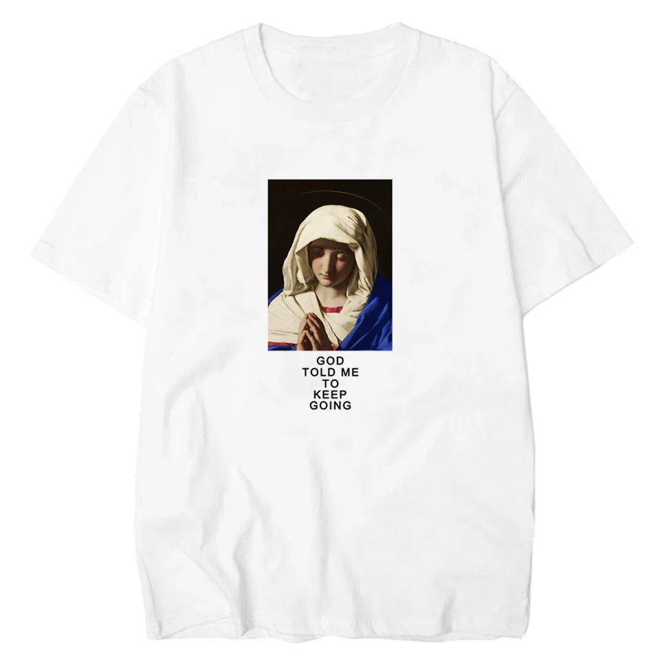 Мужские футболки, мужская футболка Девы Марии,, Забавные футболки с коротким рукавом, летние хип-хоп повседневные топы, футболки, уличная одежда, M-3XL - Цвет: 6