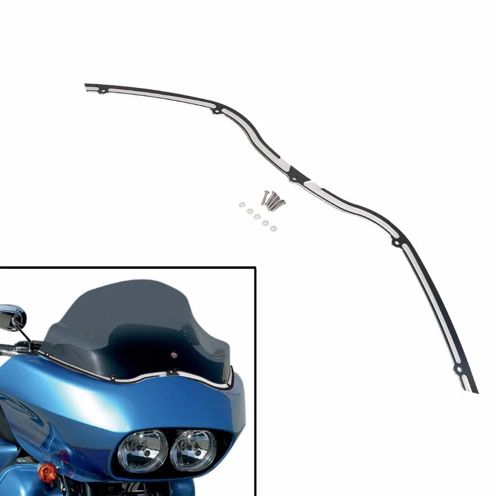 Motorcycle CNC Aluminum Front Windshield Batwing Trim Cover with Screws