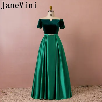 

JaneVini 2018 Simple Long Bridesmaid Dresses Plus Size Satin Pleats A Line Lace-up Back Floor Length Maid Of The Honor Dresses