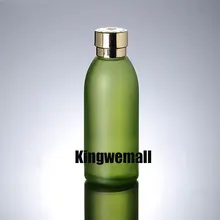 100 шт/партия 120 мл зеленого стекла бутылка с золотом крышкой, бутылки лосьона со вставками, косметическая упаковка, EMG04