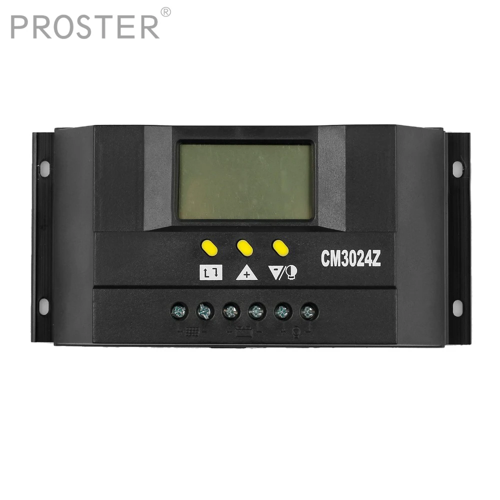 

Proster 30A 12/24V Solar Regulator Charge Controller PWM Charge Mode LCD Solar Panels Generator Voltage Current Controller