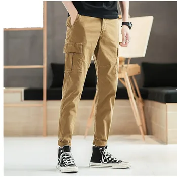 

Mens Trousers 2019 Early Spring Overalls With Side Pockets Zipper Narrow Feet Wild For Travel Work Dating Party Travel Pants