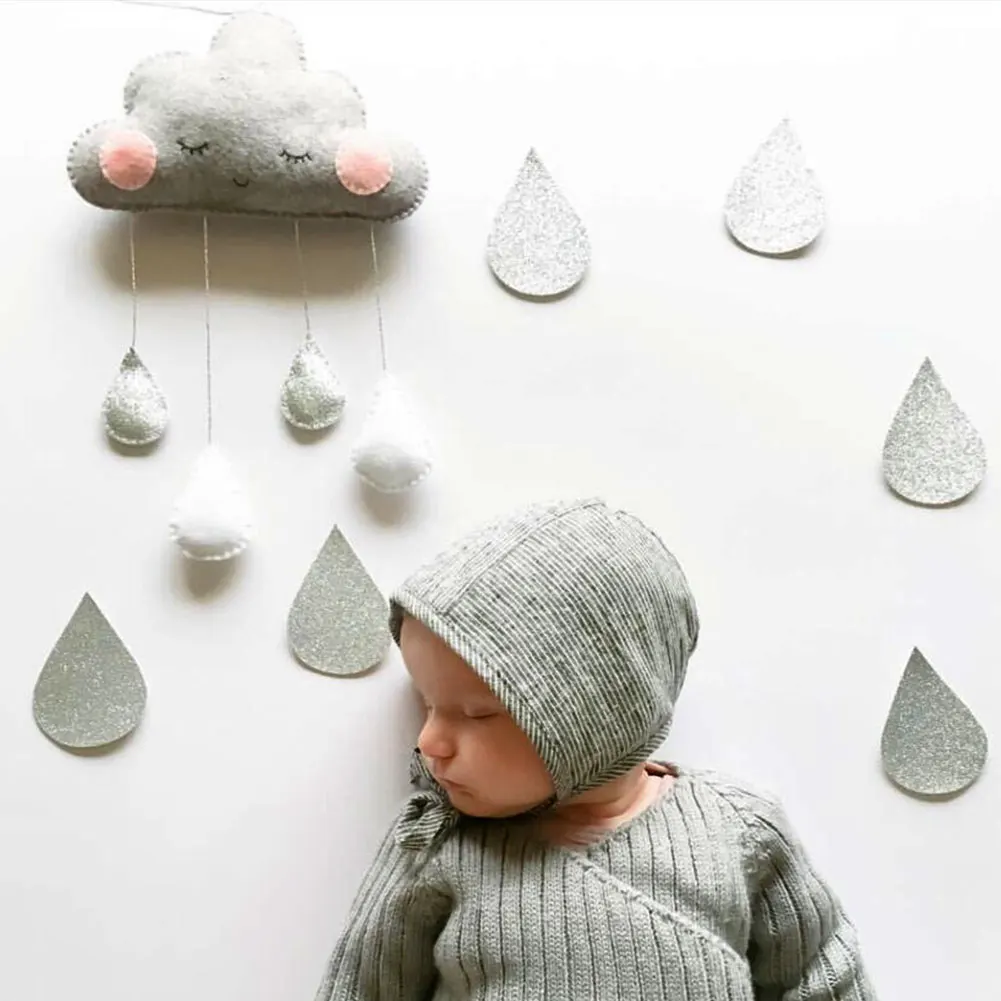 Фетр милый кулон дома Мягкие DIY декоративные дети капли дождя спальня детская