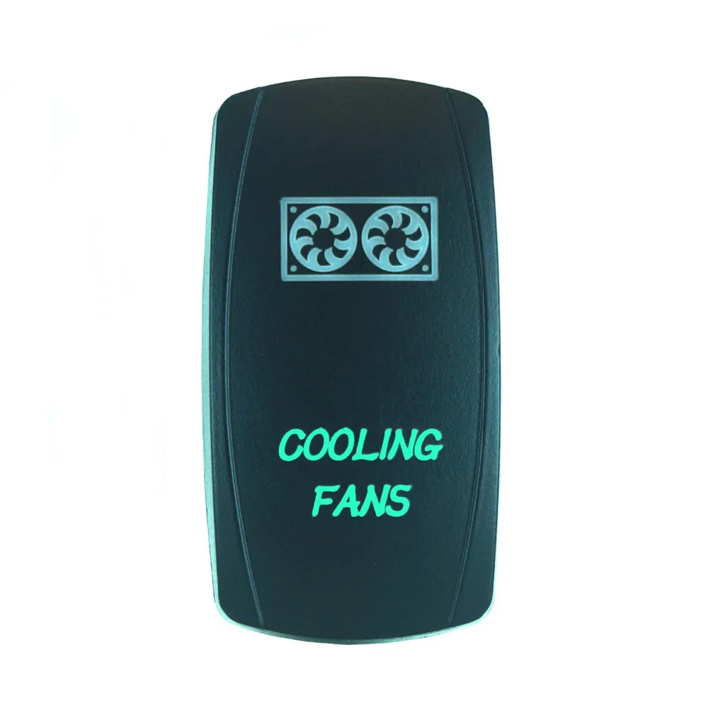 Rocker Switch 12V 6B35G Ventilador anular grabada con láser Verde Dual LED de encendido//apagado