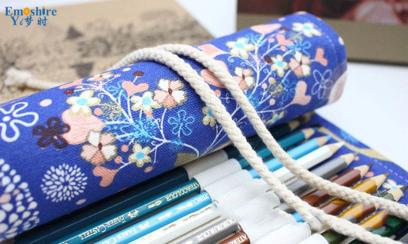 Emoshire Cotton canvas fabric cute little deer male and female large - capacity color lead pencil pencil pencil pencil (1)