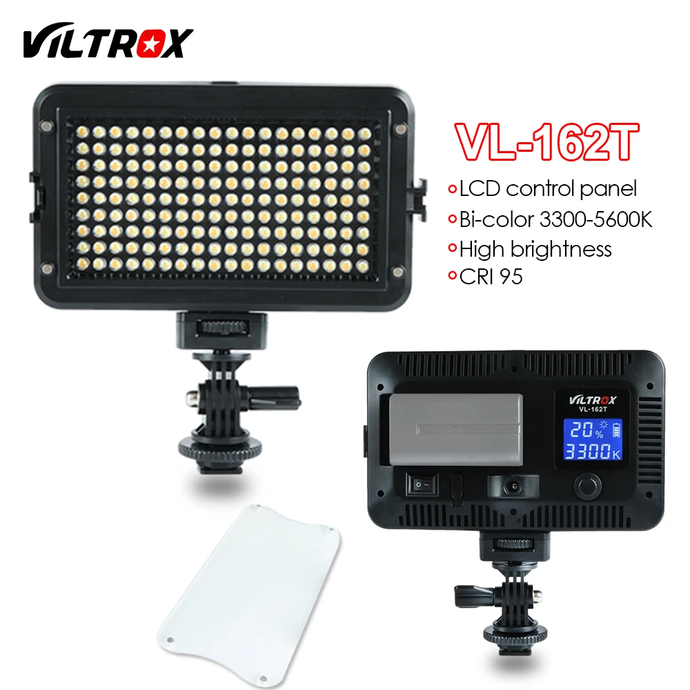 Viltrox 162 LED студийный свет для видеосъемки ЖК панель двухцветная Регулируемая