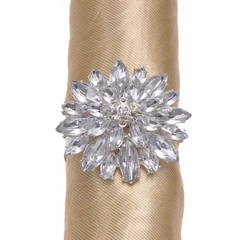

(L0429-ring) 50pcs/lot face size:46mm,rhinestone napkin rings for wedding table decoration,silver plating