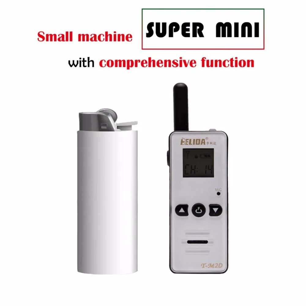 HELIDA-T-M2D Mini Walkie Talkie, 128 Channels, 400-520MHz, Super Tiny Two Way Radio 3