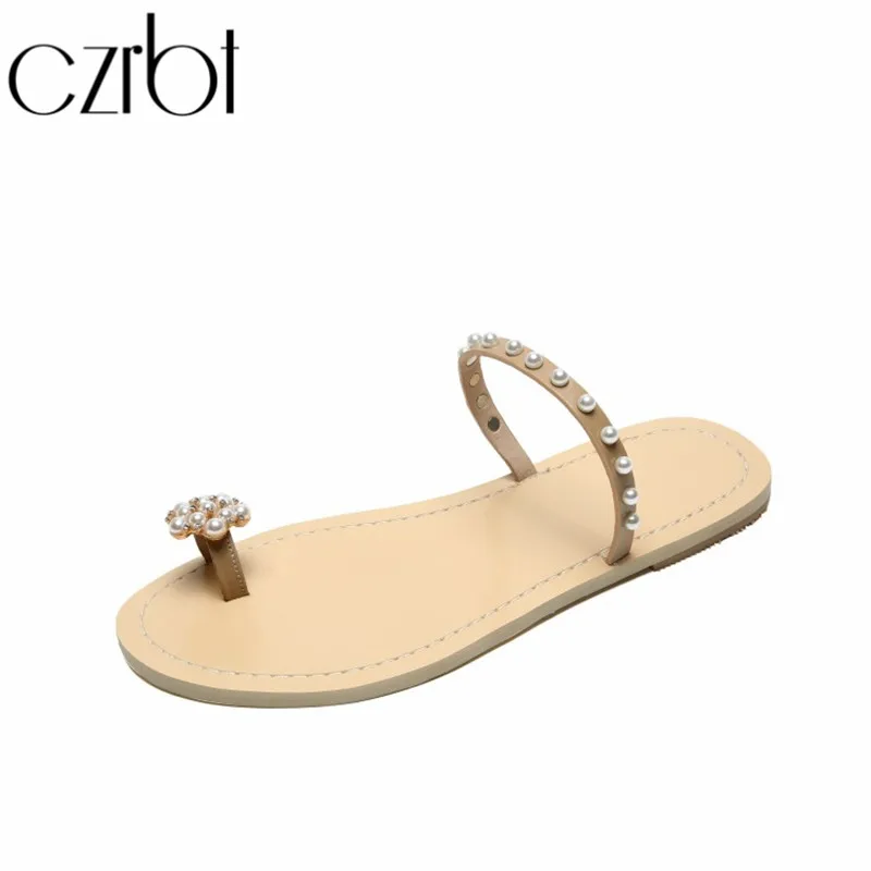 

czrbt0 2019 Summer New Shoes Women Fashion Sexy Crystal Flat Beach Women Slippers Casual Non-Slip Travel zapatos de mujer