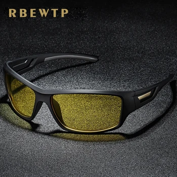 

RBEWTP TR90 Frame Men's Sunglasses Polarized Coating Mirror Square Night Vision Sun Glasses oculos Eyewear Accessories For Men