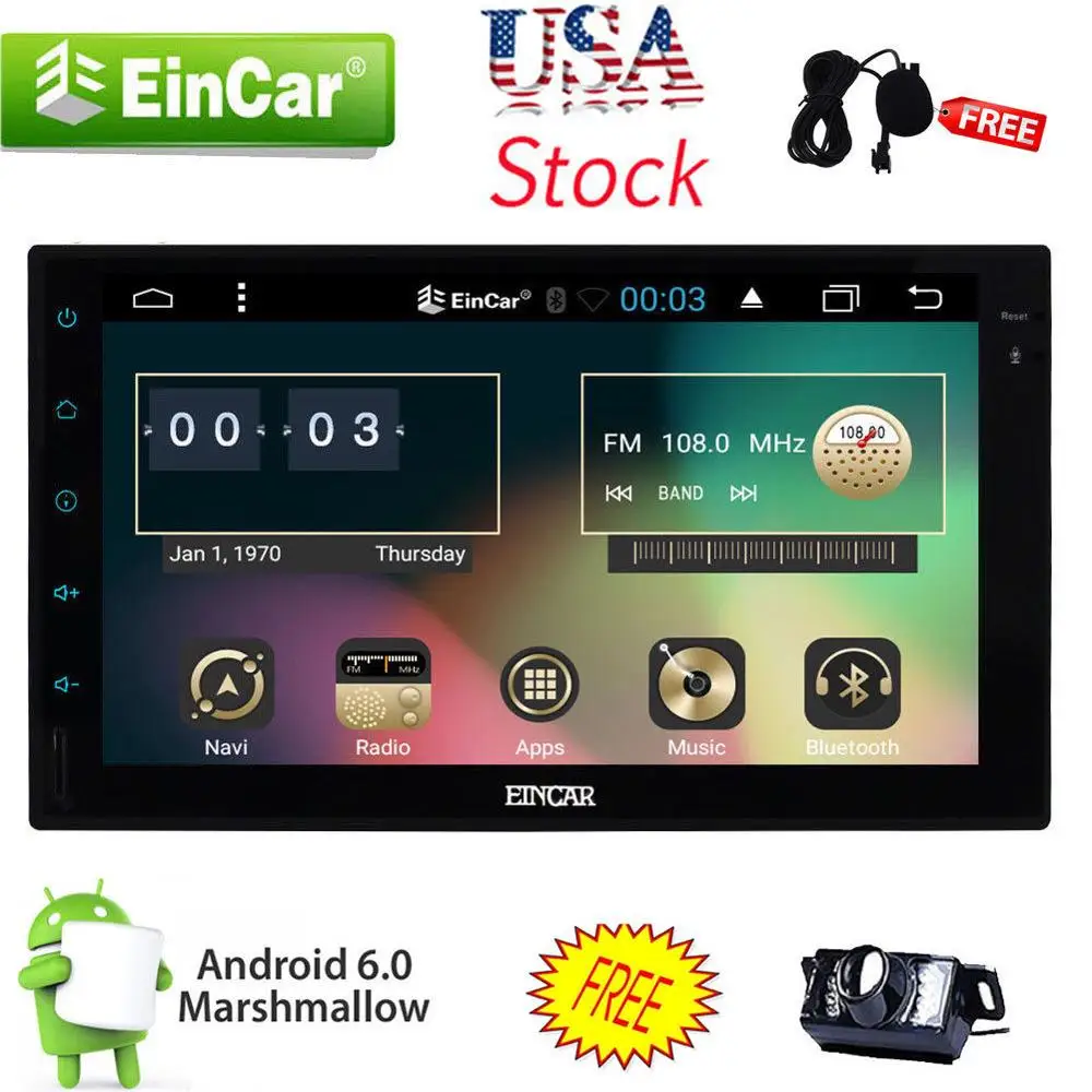 Andriod 6.0 двойной 2Din 7 &quotHD dvd стерео GPS Радио Wi Fi 3G блок cam стайлинга автомобилей