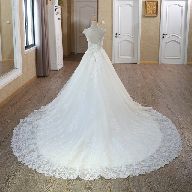 SL-101 Corset Lace Wedding Gowns Vintage Princess Beach Wedding Dresses 2