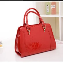 Nouvelle 2015 femmes messager sac en cuir verni crocodile sac à main marque sac bandoulière luxe fourre – tout femmes voyage sacs