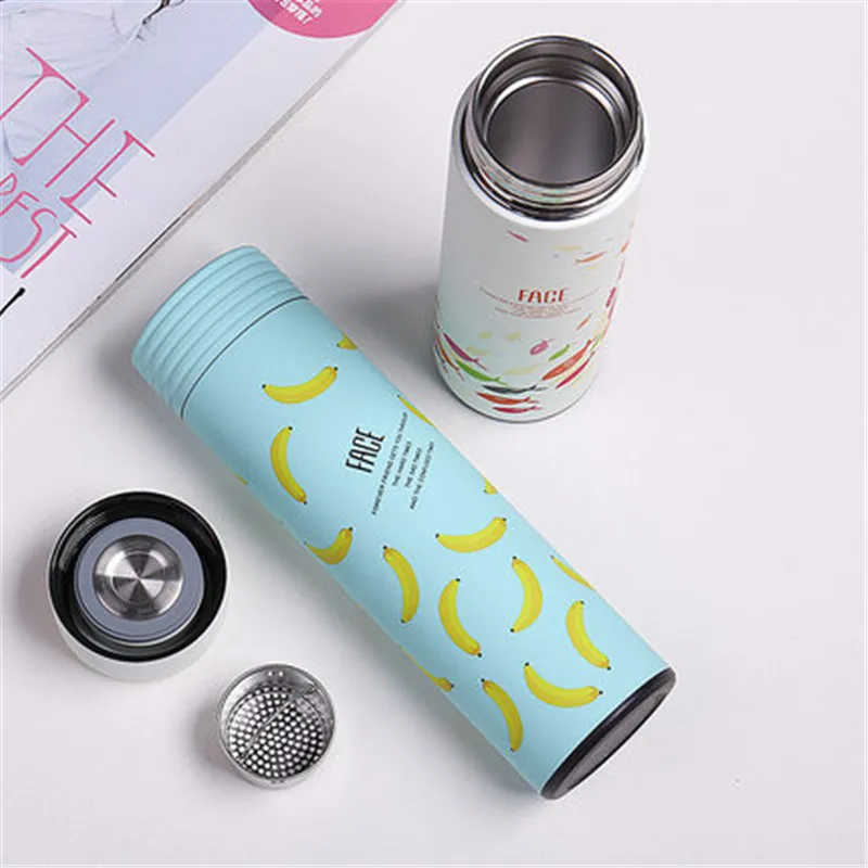 

450 ml Thermos Cup Men and Women 304 Stainless Steel Water Cup Student Couple Portable Korean Fresh Art Tea Cup