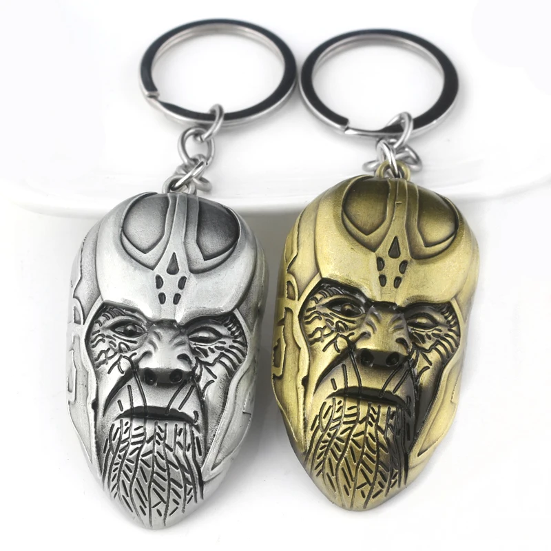 

RJ Hot Movie Avengers 3 Infinity War Thanos Mask Keychains Infinite Power Gauntlet Pendants Cosplay Choker Groot Men Keyring