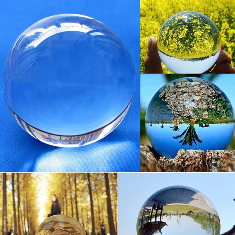 

Clear Glass Crystal Ball Healing Sphere Photography Props Lensball Decor Gift