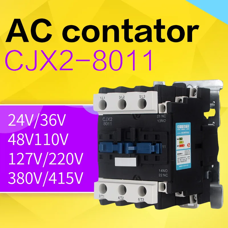 

shthde CJX2-8011 220V 80A 3 phase 3P+1No+1NC(normal open+normal close) ac contactor TIANHUI ELECTRIC rail or screw install