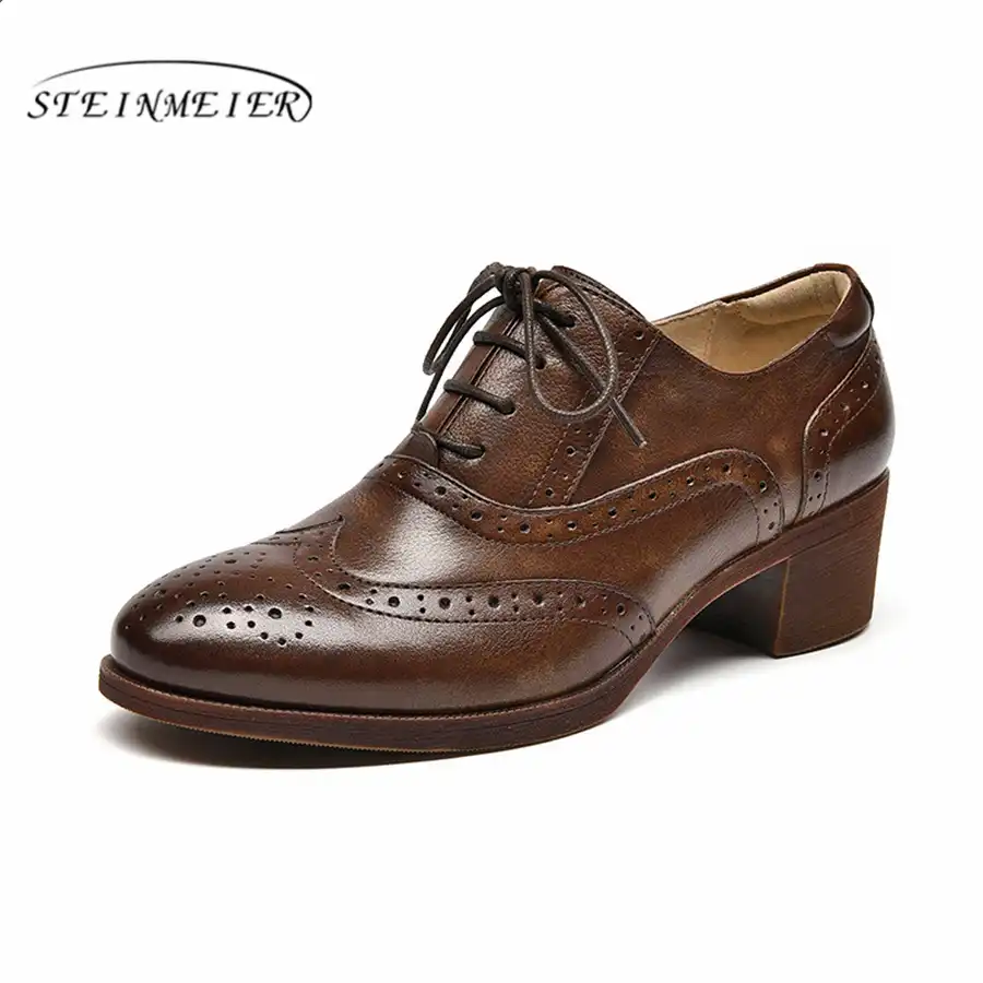 womens black oxford heels