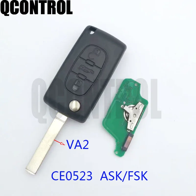 

QCONTROL Remote Folding Key for CITROEN C5 C4 C3 C2 Berlingo Picasso Car Key Chain 433MHz CE0523 ASK/FSK, 3 Buttons VA2
