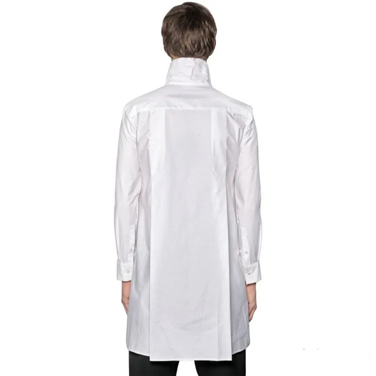 2017 новая весенне осенняя мужская модная тонкая рубашка с воротником стойкой