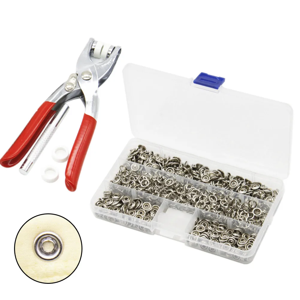 

100/200 Pcs/Sets Clothes Metal Snap Buttons Copper Fasteners Press Studs Cloth Diaper Baby Romper Buckle Snaps With Box