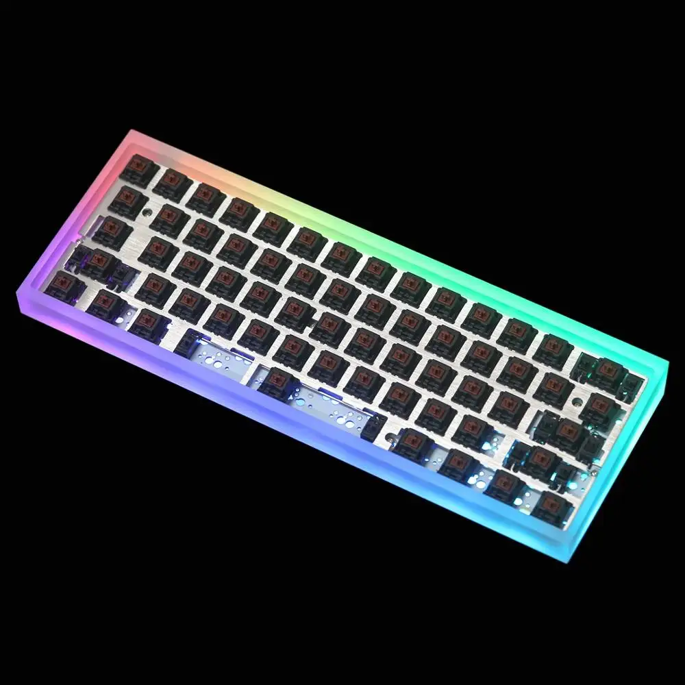 Полностью собранная клавиатура TOFU 60% с DZ60 PCB Aliaz/Zealios/Tealios переключатели с использованием вишневых стабилизаторов whithout keycaps - Цвет: ACRYLIC FROSTED