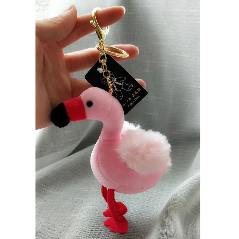 Ароматный розовый Фламинго брелок для ключей милые плюшевые Для женщин сумка Интимные Аксессуары Шарм Подвеска Мини мягкая игрушка автомобиля Брелки подарок