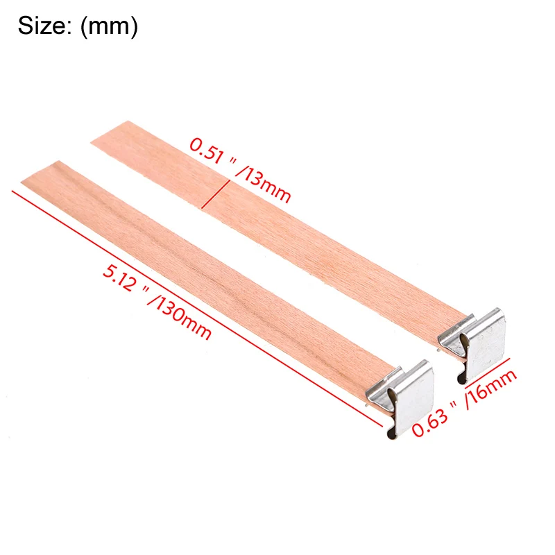 WHISM 10 шт Деревянный фитиль с устойчивыми вкладками свеча ядро делая поставки деревянные свечные фитили - Цвет: 13cm