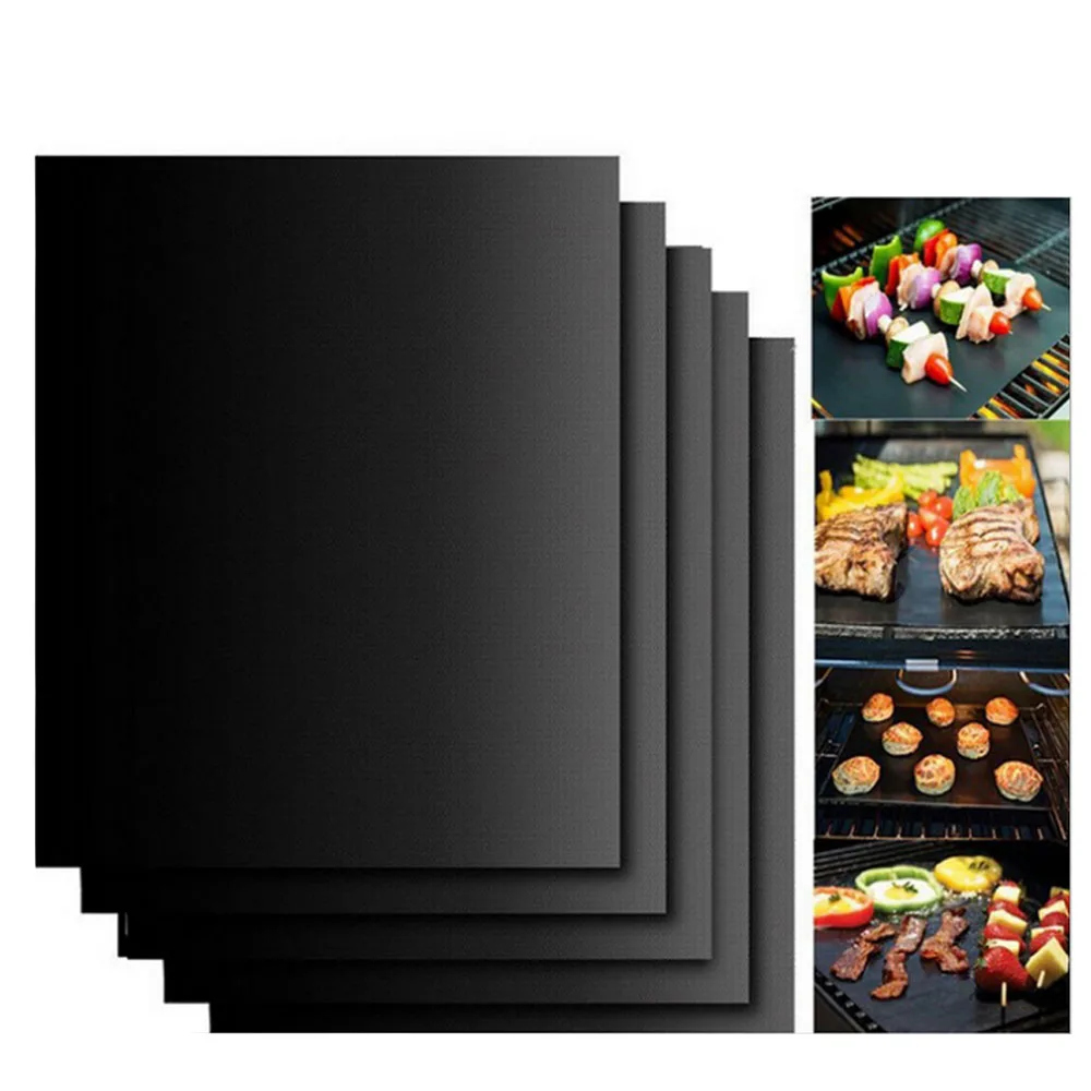 

Reusable Barbecue Grill Mat Non-stick BBQ Mat Portable Picnic Cooking Tools 30*40cm Black BBQ Grill Mat