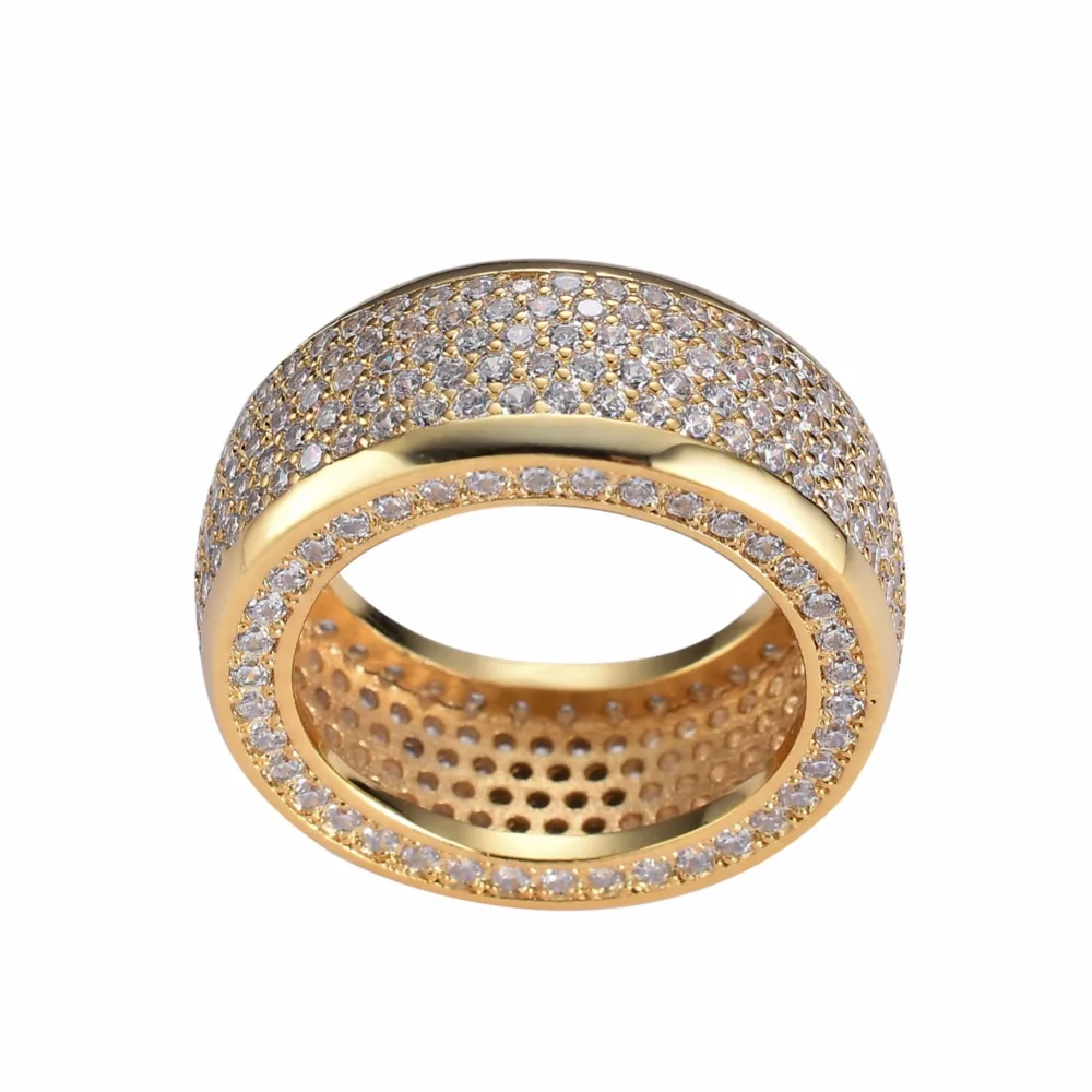 

Men And Women Hip Hop Ring Brass Pave Cubic Zirconia R005