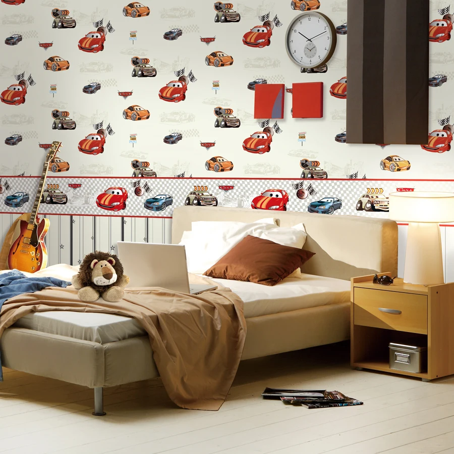 Kamar Tidur Anak Mobil 3d Wallpaper Kamar Anak Hijau Sehat Kertas