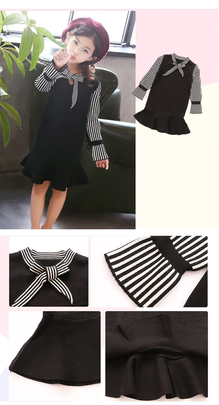 school knitting girls dress long sleeve autumn sweater kids clothes big little girl clothing children dresses size 14 10 12 8 9  5 6 7 8 9 10 11 12 13 14 15 16 years little teenage big girls dress winter girls dresses girl autumn clothing (1 (8)