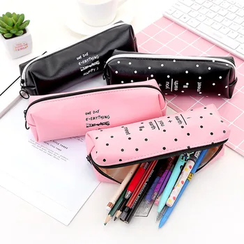 

Cute Square pencil case girls Kawaii Pu Leather Pen Bag Stationery Pouch Office School Supplies cosmetic holder Zakka escolar