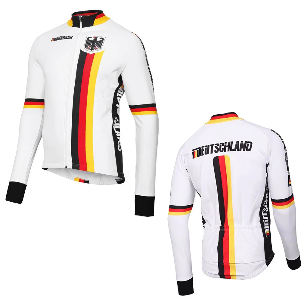 

Germany no fleece new ciclismo cycling jersey deutschland racing clothes maillot biking apparel polyester material back pockets