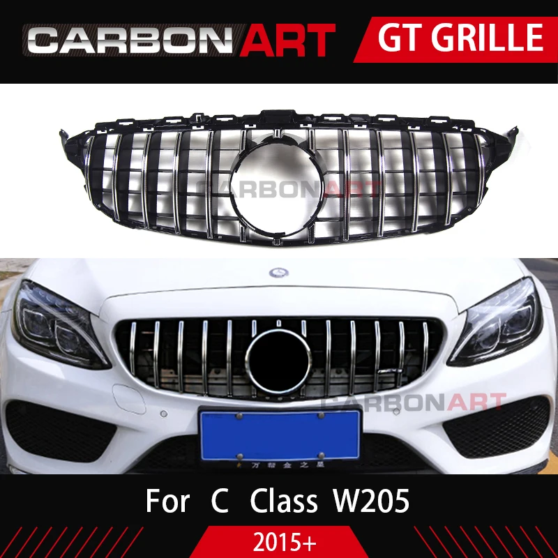 Carbonart C Class W205 GT решетка решетки переднего бампера подходит для mercedes W205 C200 C300 Спорт Нет/с отверстием для камеры