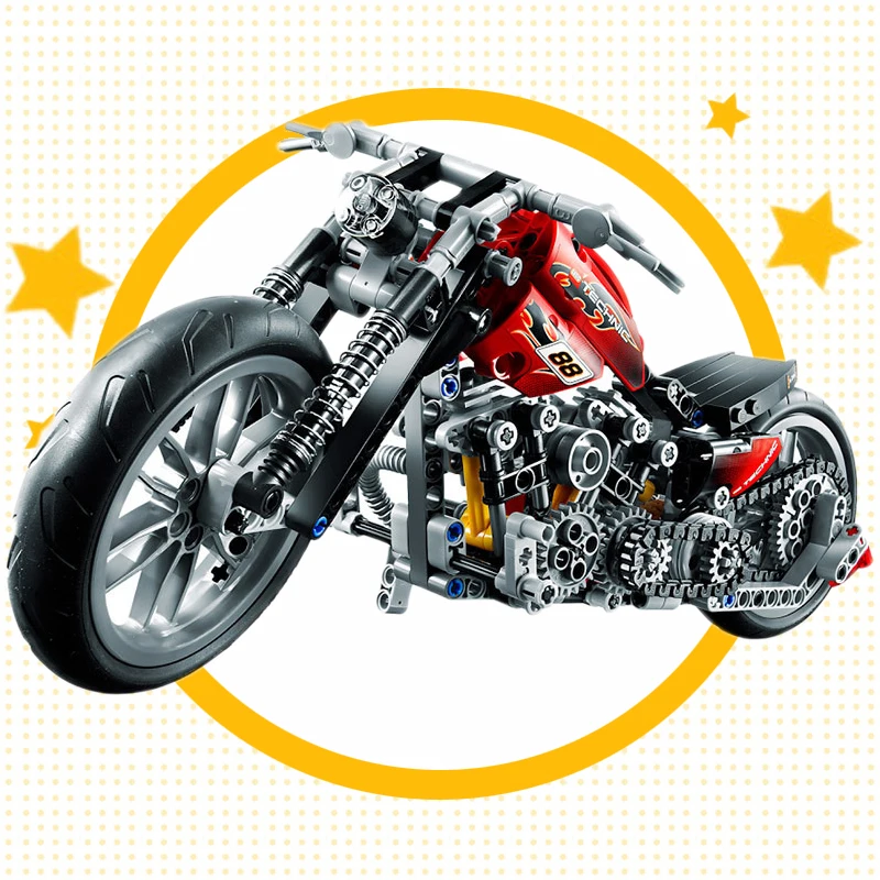 

374+pcs Legoingly Technic Motorbike Decool 3354 Technik Speed Racing Motorcycle Harley Vehicle Set Building Blocks DIY Toys