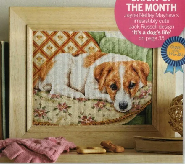 cs-2285 Cross Stitch Kit It's a Dog's Life Dog Warm at Home Sofa