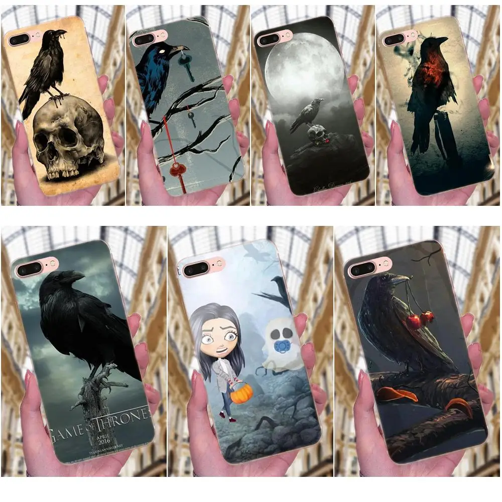 

Crow Sat On The Skull And Raven For Xiaomi Redmi Note 2 3 3S 4 4A 4X 5 5A 6 6A Pro Plus Soft Case Capa Cover