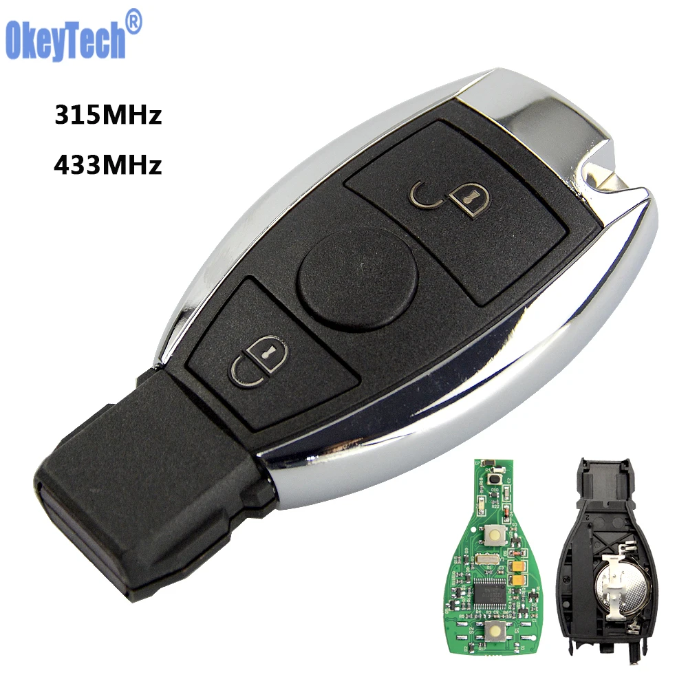 

OkeyTech 2 Buttons 315MHz 433MHz Car Smart Remote Key For Mercedes Benz 2000+ BGA Type Auto Replacement Key Fob for MB Auto Key