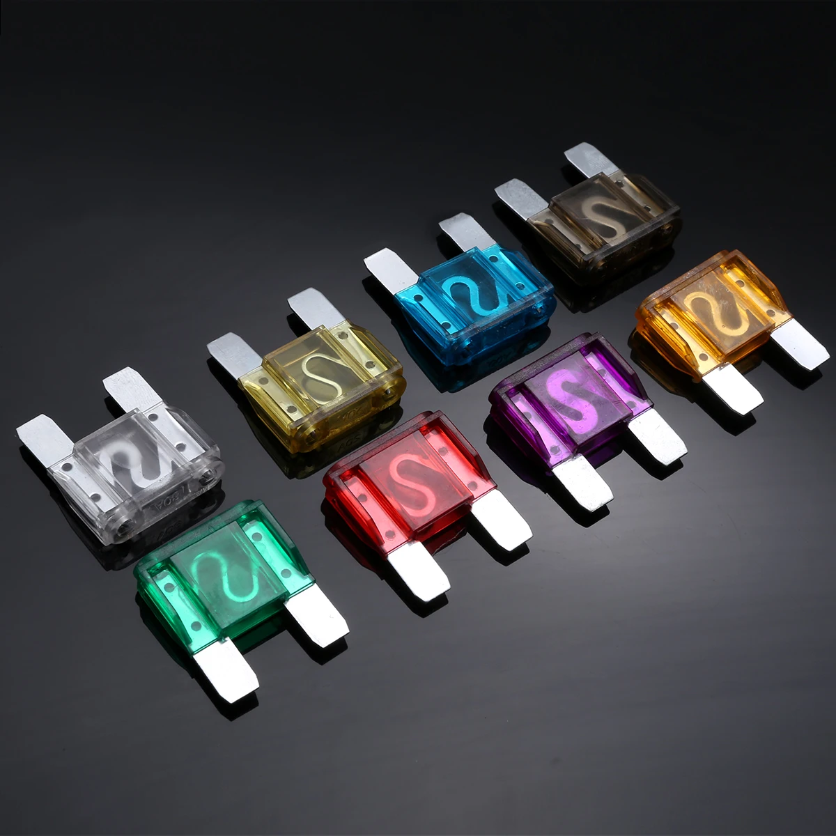 24pcs 8 Kinds Car Truck RV Electrical Fuse Kit Big Maxi Blade Fuse Assortment Set 20A-100A for Auto Car Suv Home