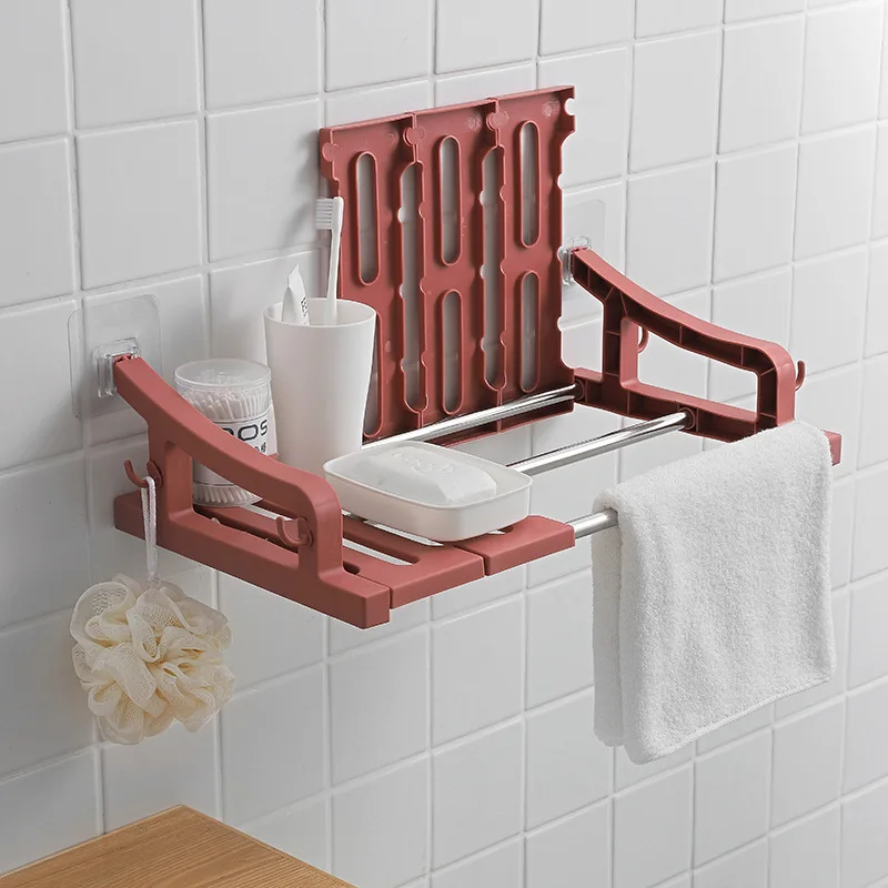 

Wall-mounted Storage Rack Kitchen Seasoning Storage Rack Bathroom Towel Cosmetic Shelf Multifunction Organizer