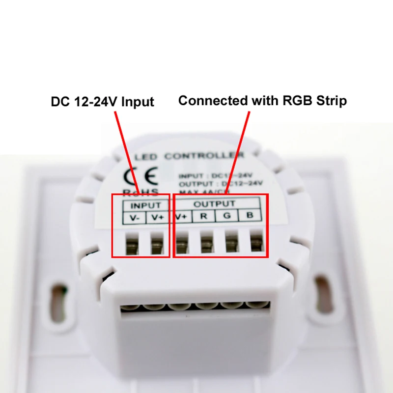 DC 12-24 В Rgb контроллер для Led rgb-светодиодная полоса контроллер сенсорный переключатель 12 В/24 В 144 Вт/288 Вт светодиодные полосы контроллер