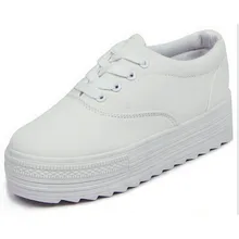 Fashion 2016 women canvas Shoes Platform Height Increasing Women Shoes wedges high heels shoes 5A106