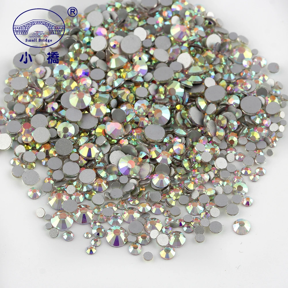 1000 Pcs Mixed Size Flatback Rhinestones for Clothing White AB Glass Nail  Art Rhinestones Loose Round Crystal Rhinestone Decoration