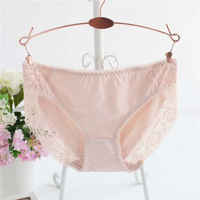 Plus Size M-3XL Women Cotton Underwear Sexy Lace Briefs Transparent For Womens Seamless Underpant Ladies Bikini Panties Lingerie (2)